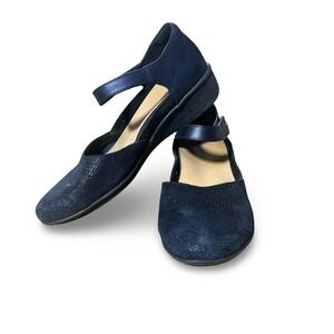 Revere Mary Jane Shoes Navy Blue Leather Comfort Adjustable Strap Womens Size 40